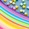 540pcs Colorful Papers Lucky Star DIY Handmade Origami Paper Strips Decor Folding Paper for Arts Crafting Supplies