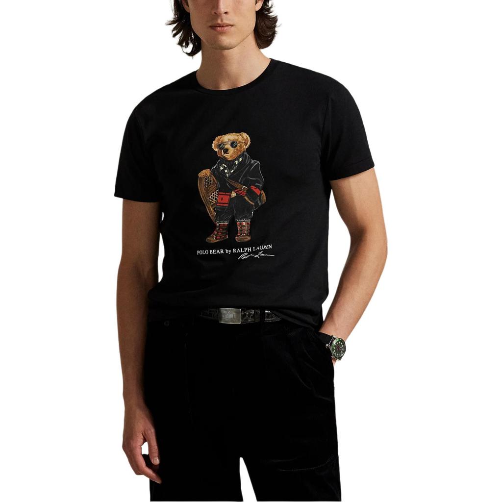Polo Ralph Lauren Футболка с принтом медведя с круглым вырезом 710P00094-001