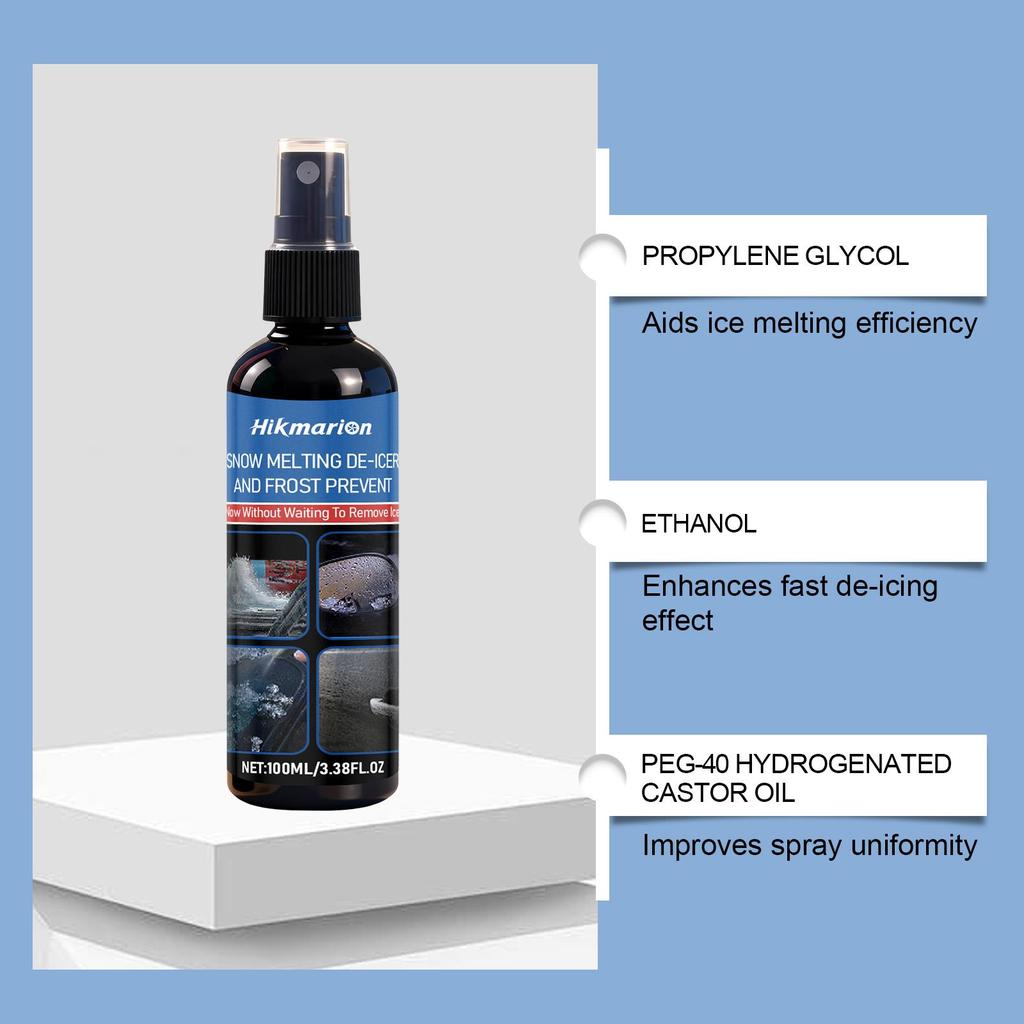 Hikmarion car deicing snow melting agent car window snow melting snow deicing anti-frost antifreeze maintenance field of vision car spray 100ml