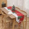 Креативная скатерть-дорожка с кисточками на Рождество, длинная, с принтом снеговика и Санта-Клауса, флаг на стол, вязаная ткань, покрытие на стол, банкет