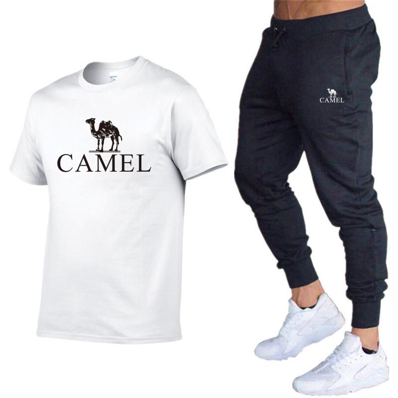Camel Новая весенне-летняя мужская футболка, брюки, костюм из двух предметов, модный новый тренд, универсальный спортивный костюм для отдыха