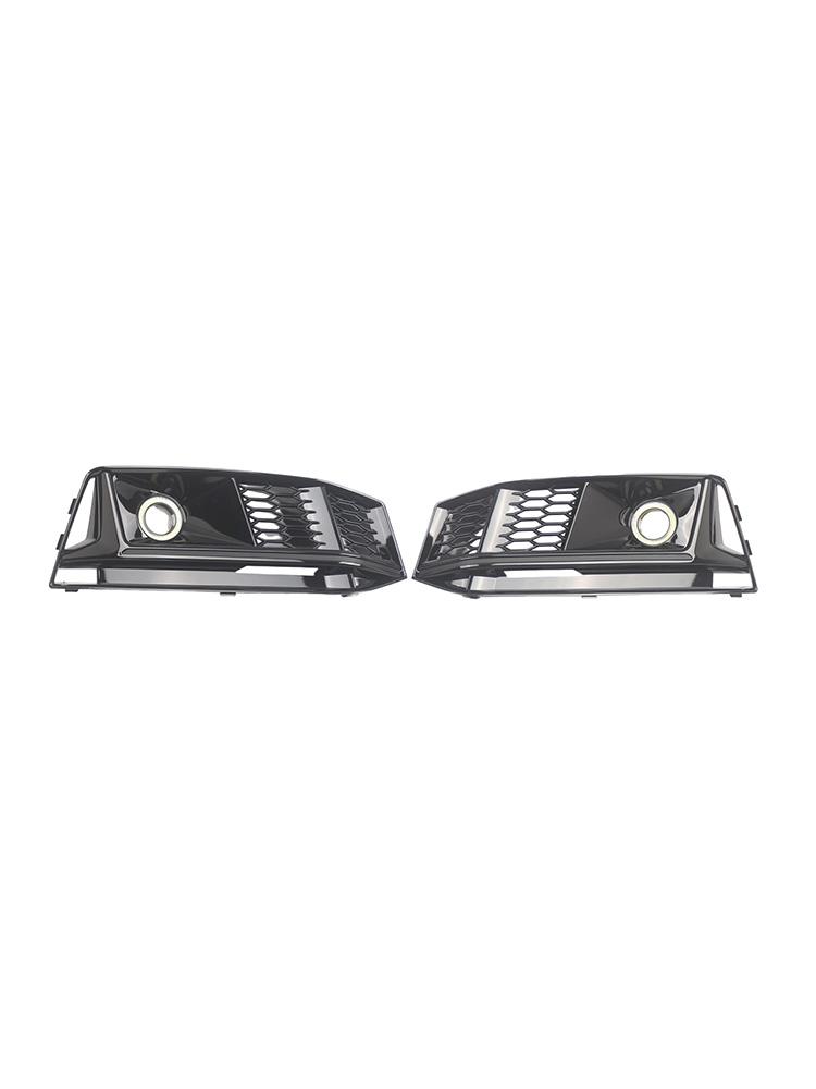 2PCS Black Front Bumper Foglight Grille Grill Fit A4 S4 B9 2016-2019
