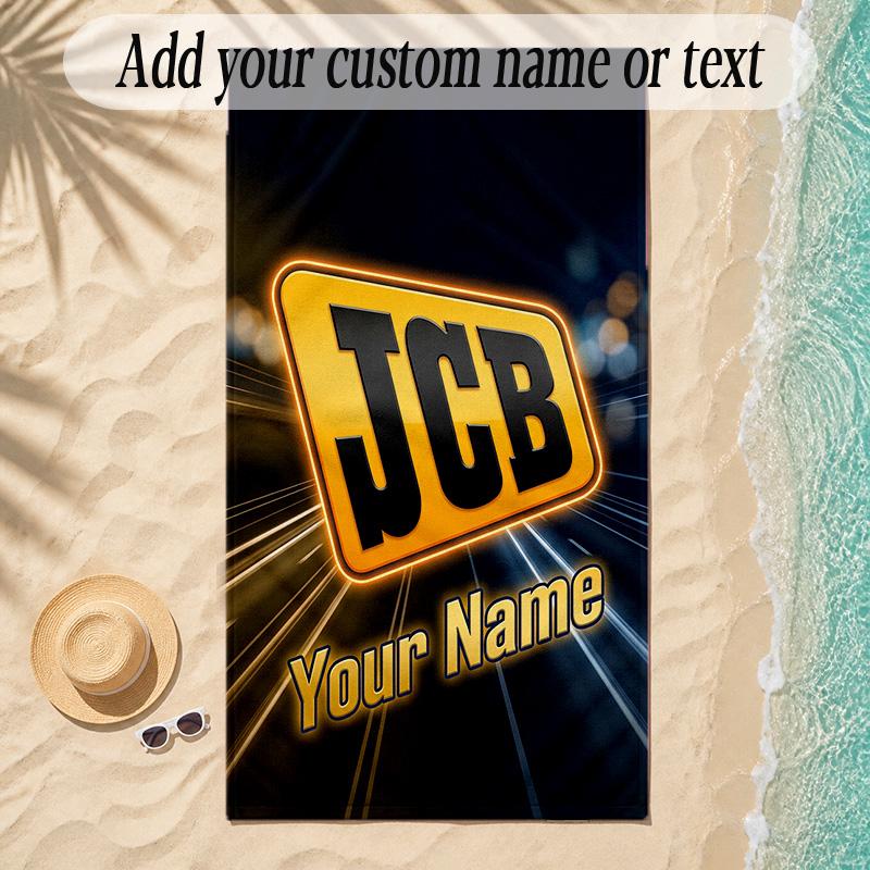 Beach TowelJCB Custom Name Text Personalized Soft Towel for Beach Pool Indoor Home Decor Gift