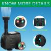 Fountain Pump with LED Light 12 Lamp Beads Strong Suction Cup Hydroponics Garden Pond Fish Tank Aquarium Pump
