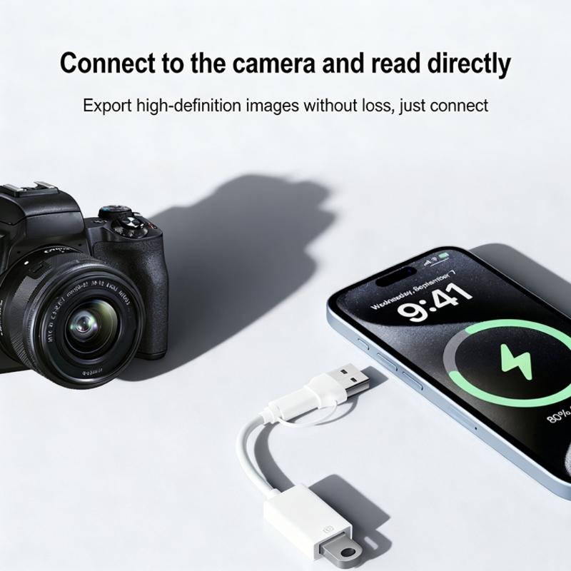 Маленький USB Type C на USB A Female Конвертер с пластиковой текстурой для подключения периферийных устройств к мобильным устройствам и ноутбукам
