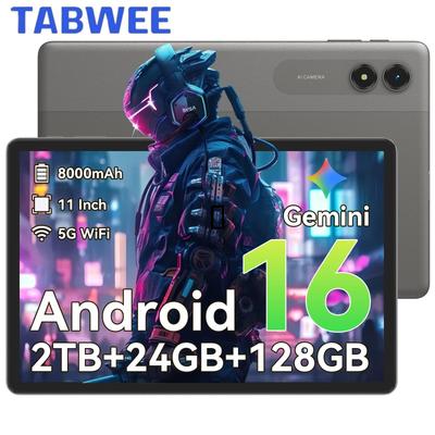 Планшет TABWEE T50 Android 16, 11 дюймов, 24 ГБ ОЗУ + 128 ГБ ПЗУ (2 ТБ ТФ), Дисплей 90 Гц, 8000 мАч, 5G Wi-Fi