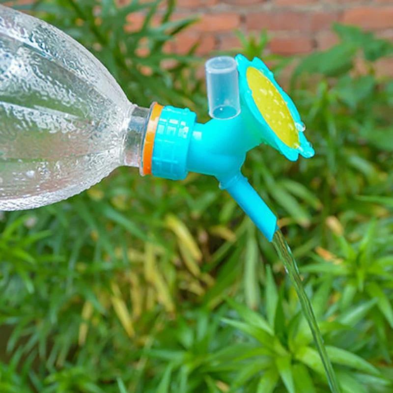 Пластиковая насадка для полива 2 в 1, бутылка для полива, банки для воды для полива цветов, садовые инструменты, разбрызгиватель для газона