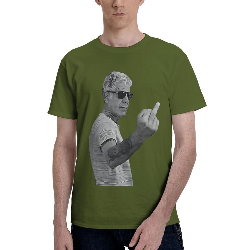 Anthony Bourdain Positions Middle Finger 100 Cotton Casual Breathable Confortable Manga Funny Ugus TShirts Men TShirt