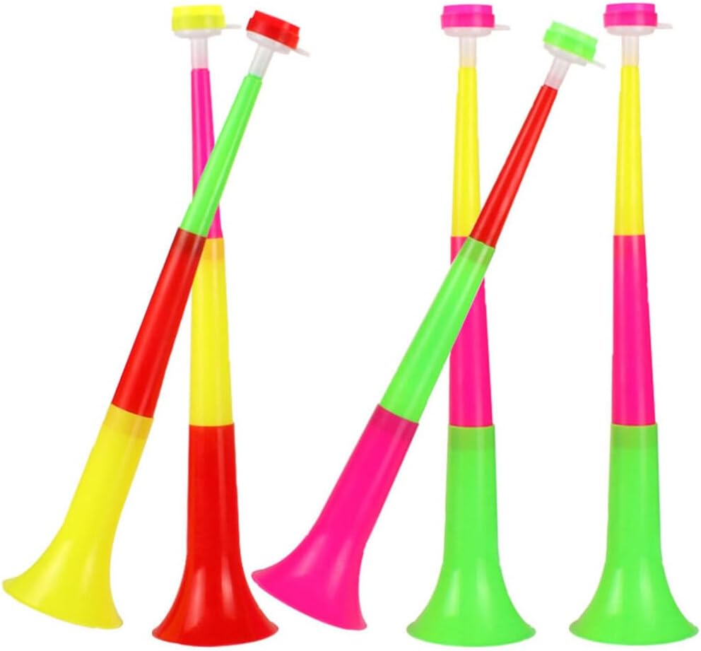 Sports Event Rally Cheer Plastic Horn Set Colored 5PCS