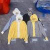 Новый универсальный вязаный кардиган с капюшоном, имитация двух частей, контрастной расцветки, женский свободный кардиган-свитер с длинным рукавом женский