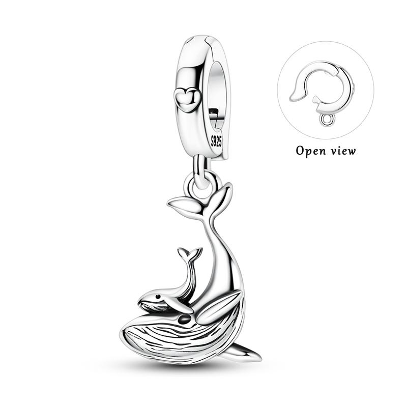 Charms Silver 925 Animal Pendant Beaded Cat Dog Leopard Pony Charms Fit Bracelet Bangle Necklace DIY Women Jewelry Making Gifts
