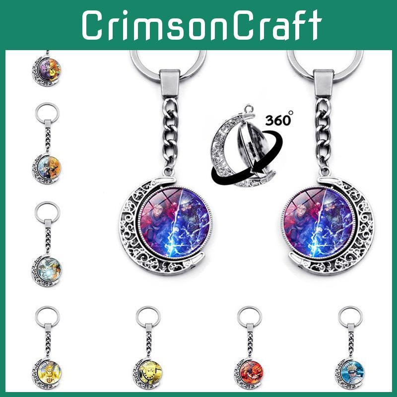 Брелок Наруто Аниме Мерч Двусторонний Вращающийся Металлический Брелок Подарок