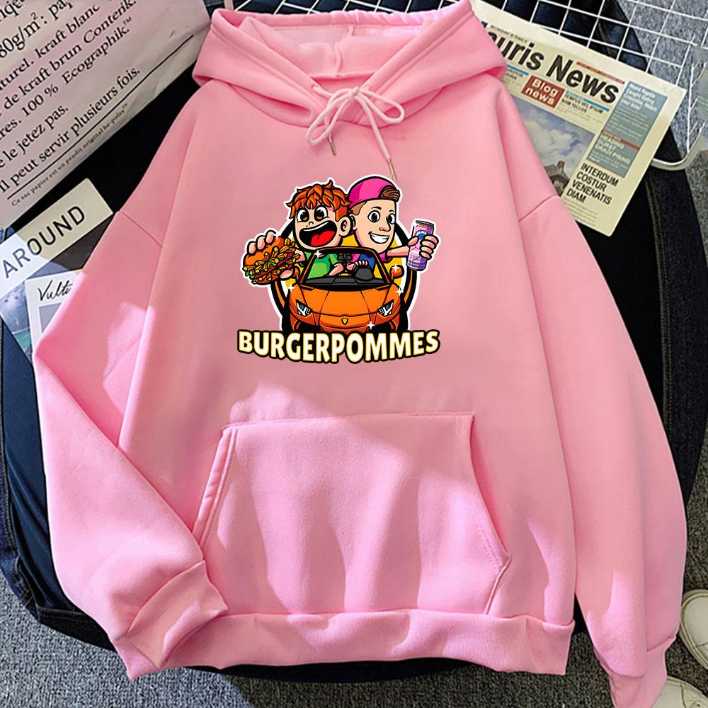 Burgerpommes Icrimax Графические толстовки Удобная повседневная хип-хоп уличная одежда унисекс мужские/женские флисовые толстовки с капюшоном с принтом