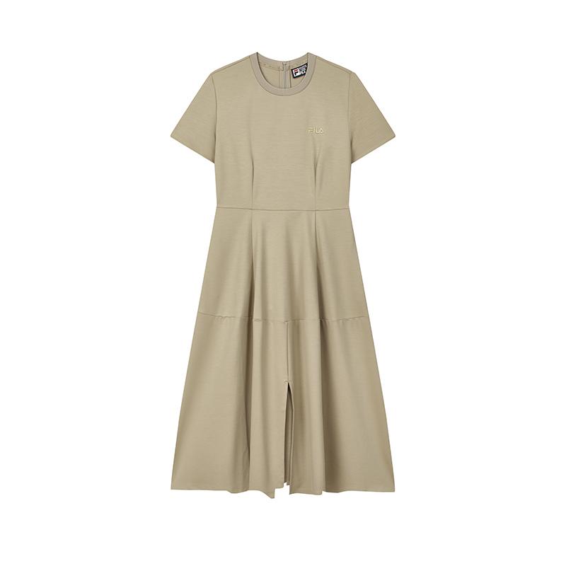 New FILA Short Sleeved Dresses Women's Light Chocolates F51W439301FBN