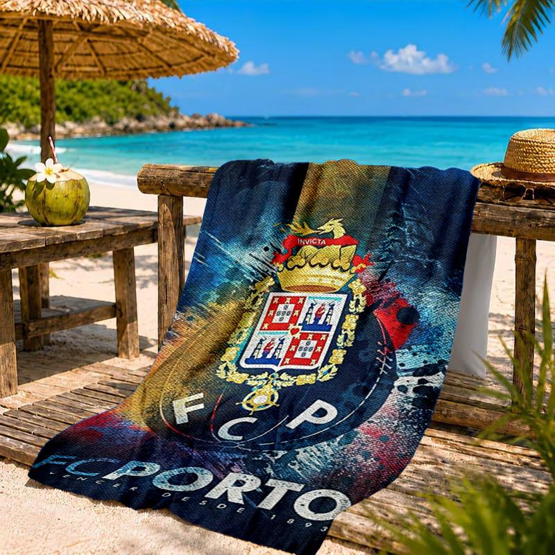 Fc Space Emblem Printed Microfiber Beach Towel, Soft And Absorbent, Quick-Dry, Ideal for Summer Travel, Beach Essential, Swimming Pool