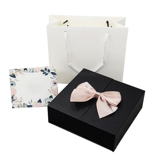 Квадратная шкатулка с двойными дверцами и дизайном бантика для ювелирных изделий, помады, подарочной упаковки, дисплей