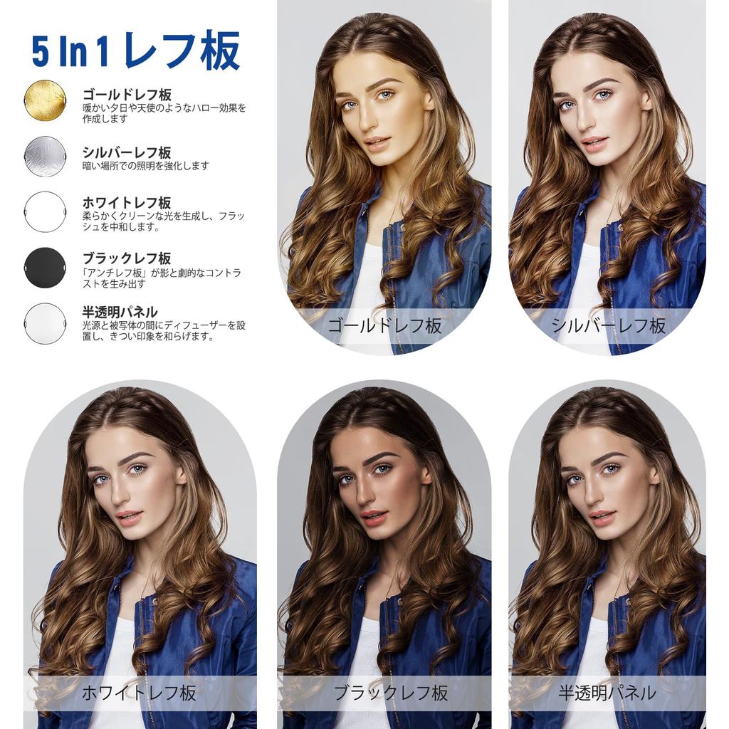 Светоотражатель NEEWER с ручкой-держателем Резьба 5в1 Складной Круглый Диффузор Фотографическое Освещение Подходит для Наружного Освещения 51"/130см 3/8"