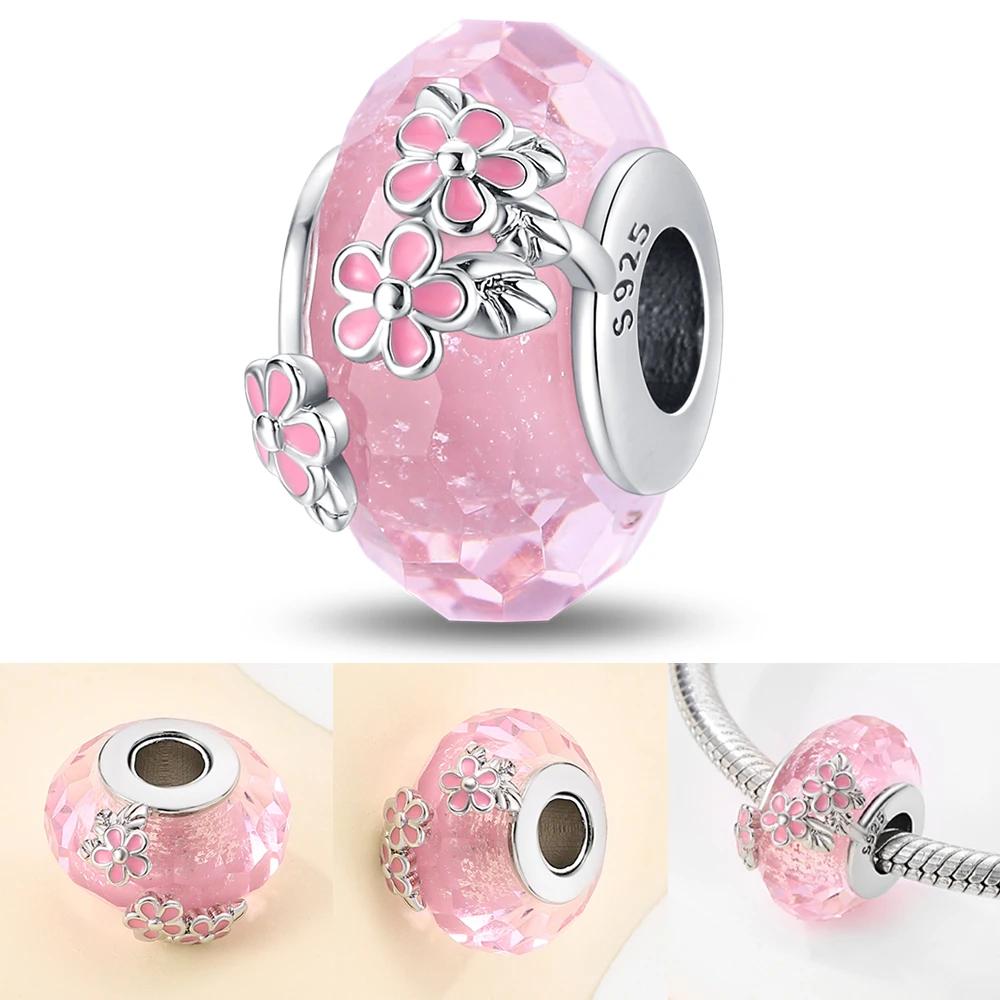 Новый Медный Красочный Цветок Муранское Стекло Шарм Подходит Оригинальный Браслет Ожерелье Сердце Муранское Стекло Сделай Сам Изысканные Ювелирные Изделия