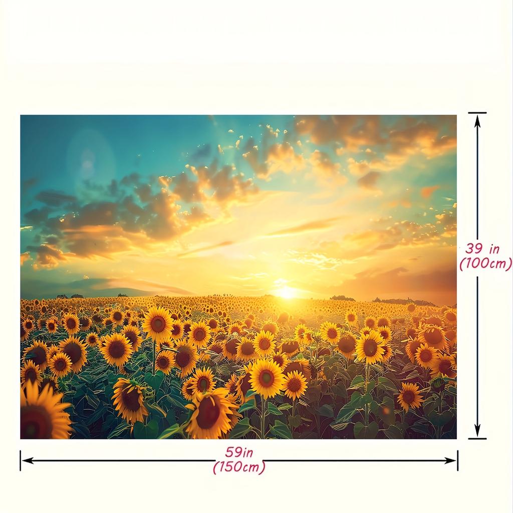 Sunflower field background Outdoor holiday party background portrait photography studio