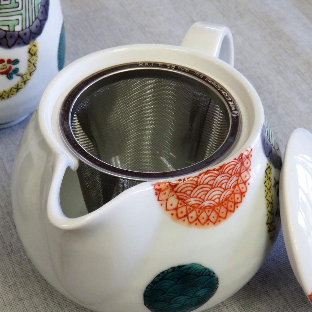 Набор из пары чашек и чайников Kutani ware цветная круглая керамика с узором японская посуда сделано в Японии