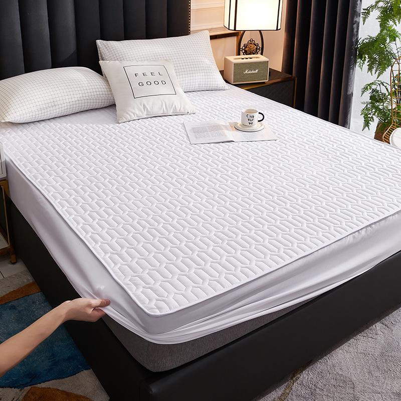 Waterproof Thicken Mattress Pad Protector Skin-Friendly Durable Fitted Sheet Bed Cover (Without Pillowcase)