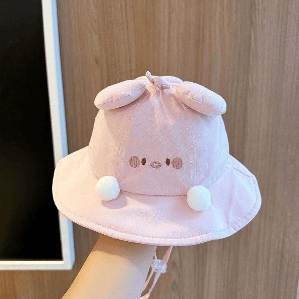 Embroidery Korean Style Cap Shading Hat Children's Bucket Hat Breathable Summer Kid Sunhat  Boy