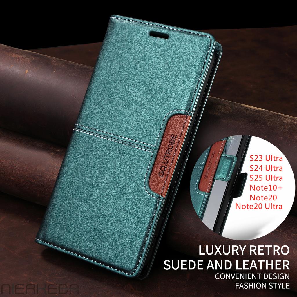 Flip Leather Case for Samsung Galaxy S25 S24 S23 FE S22 S21 S20 Plus Note20 Ultra A17 A16 A36 A56 A26 Card Wallet Phone Cover