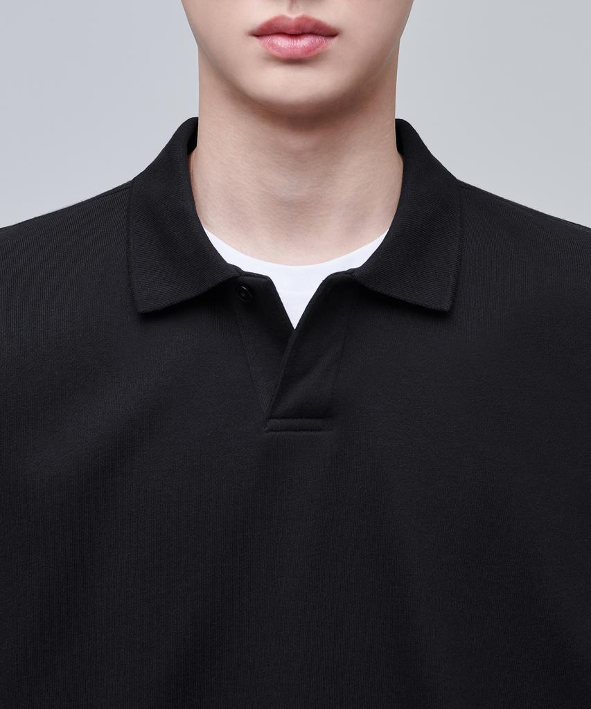 MUSINSA STANDARD Oversized Collared Sweatshirt [Black]