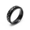5 Mm 316l Stainless Steel Wedding Band Ring Numerals Black Cool Punk Rings For Men Women Fashion Jewelry