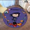 Custom Name Coraline Printed Round Rug Carpet Chair Rug Area Rug Entryway Doormats,for Office Chair Living Room Bedroom Kitchen Room.