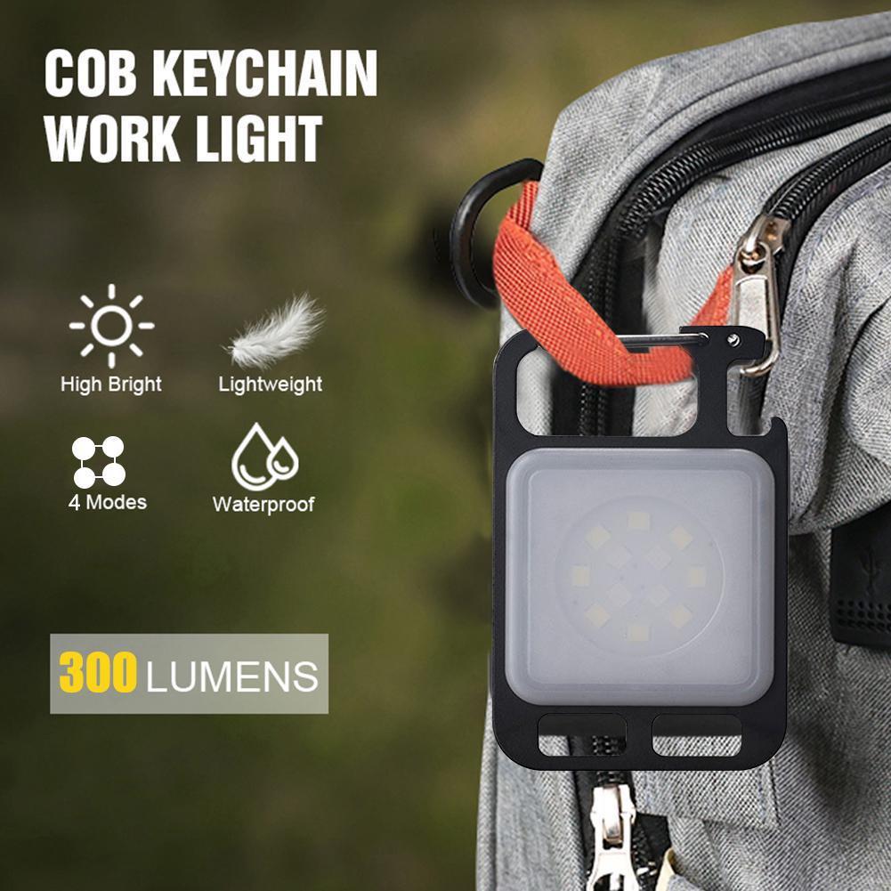 Светодиодный фонарик-брелок, многофункциональный USB-аккумулятор COB, рабочая лампа/мини-брелок, светодиодный светильник, 1/2 упаковки