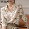 Весенне-осенняя женская рубашка с длинным рукавом, женская темпераментная свободная рубашка, универсальный шифоновый топ в иностранном стиле