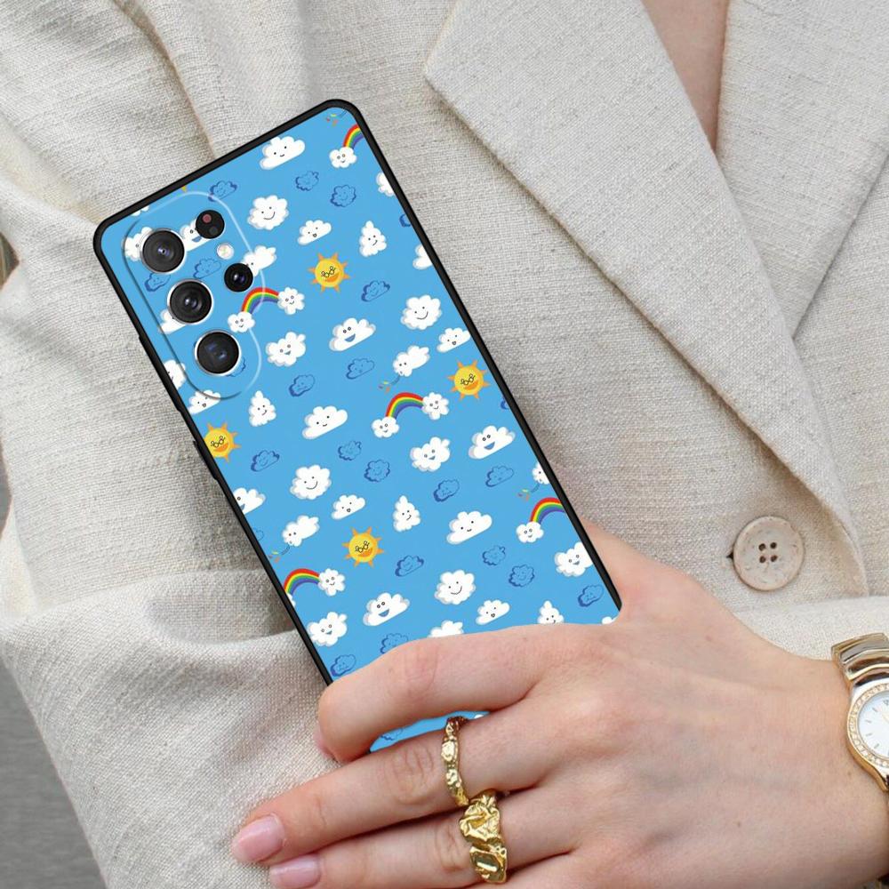Rainbow Cute Cartoon Cell Phone Case for Samsung Galaxy S26 Ultra S25 S24 S23 S22 S21 S20 Note10 Cover
