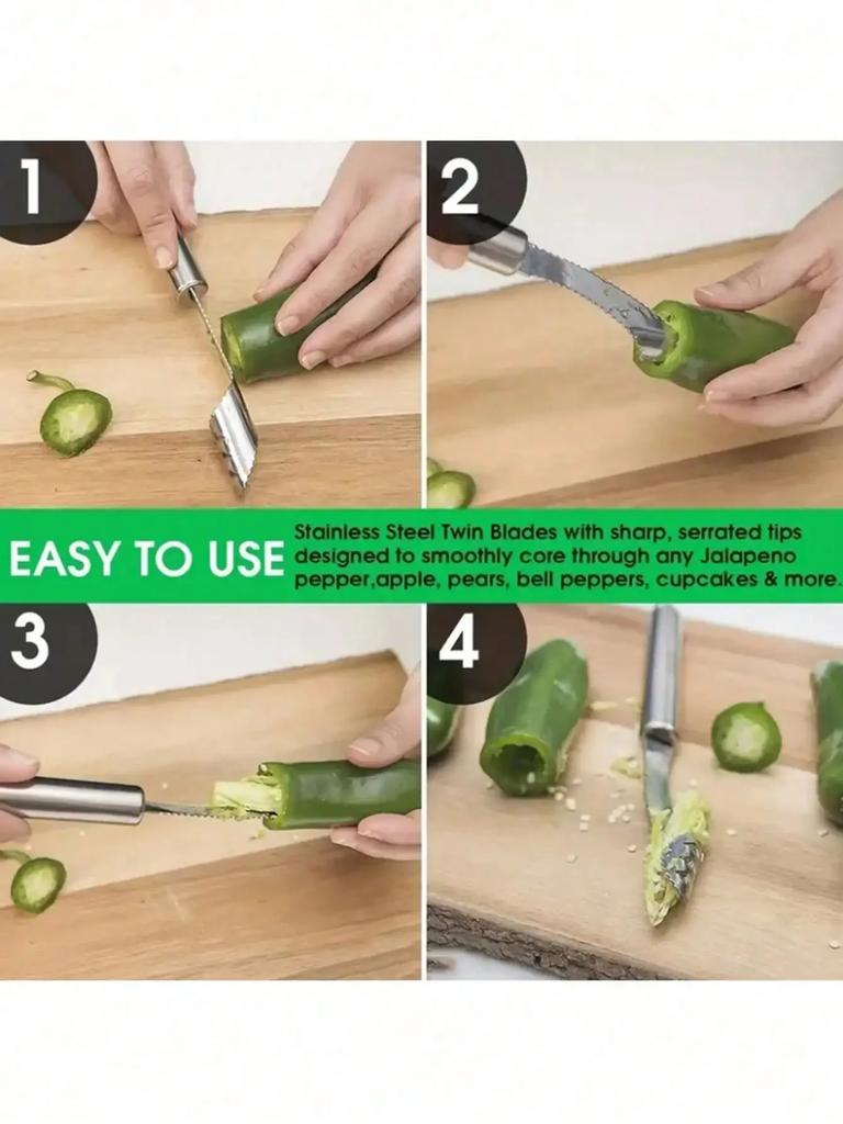 Vegetable Corer Tool Fruit and Vegetable Corer Pepper Pitter Tomato Corer Remover Cherry Pitter Zucchini Corer To Remove Seeds