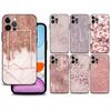 Чехол для iPhone 14 13 12 Mini 11 Pro Max, чехол для iPhone XR XS X 7 8 6s 6 Plus, силиконовый чехол Fundas Gold Pink RoGlitter Hearts