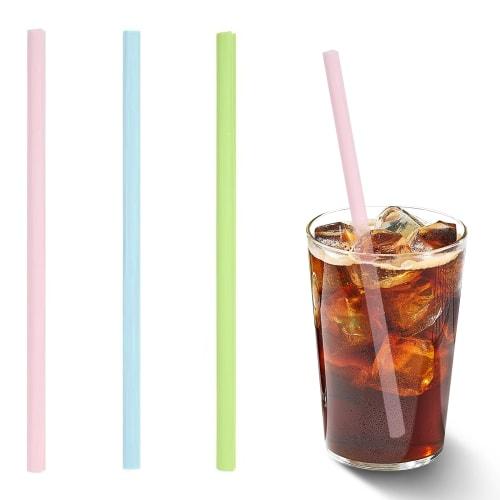 Doyime Silicone Straws (Set of 3) Washable Straws for Adults and Kids, Open and Washable, No Brush Required, Reusable