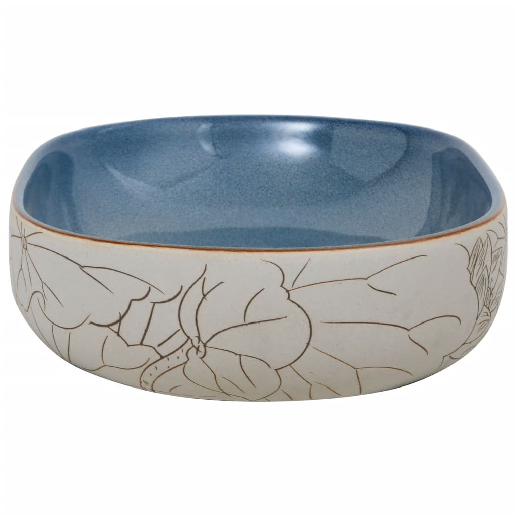 Vidaxl Umywalka Nablatowa, Piaskowo-Niebieska, Owalna, 59X40X14 Cm