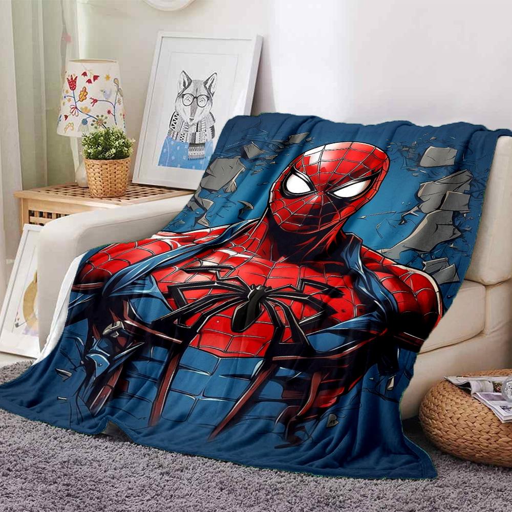 Spiderman Web Shadows Flannel Blanket Super Soft Warm Cozy Blanket For Sofa Bed Office Travel Allseason Home Decor Gift