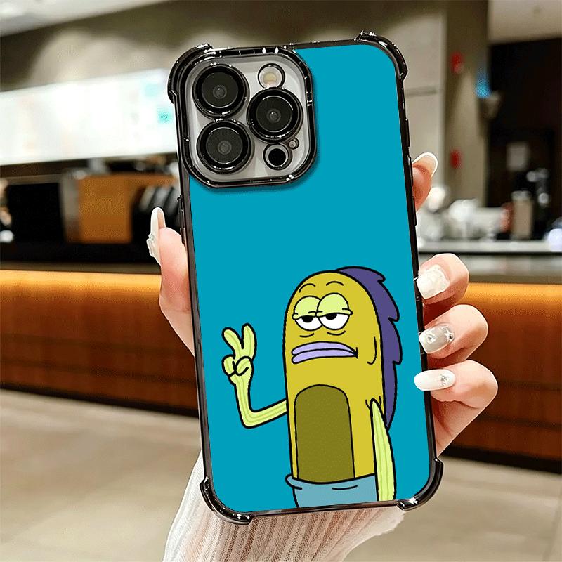 Забавный Мультяшный Уродливый Рыба Мягкий Чехол Для Телефона Для iPhone 15 16 17 Air 14 Pro Max 16E Plus 13 12 Mini Покрытие Защита от Падения Fundas