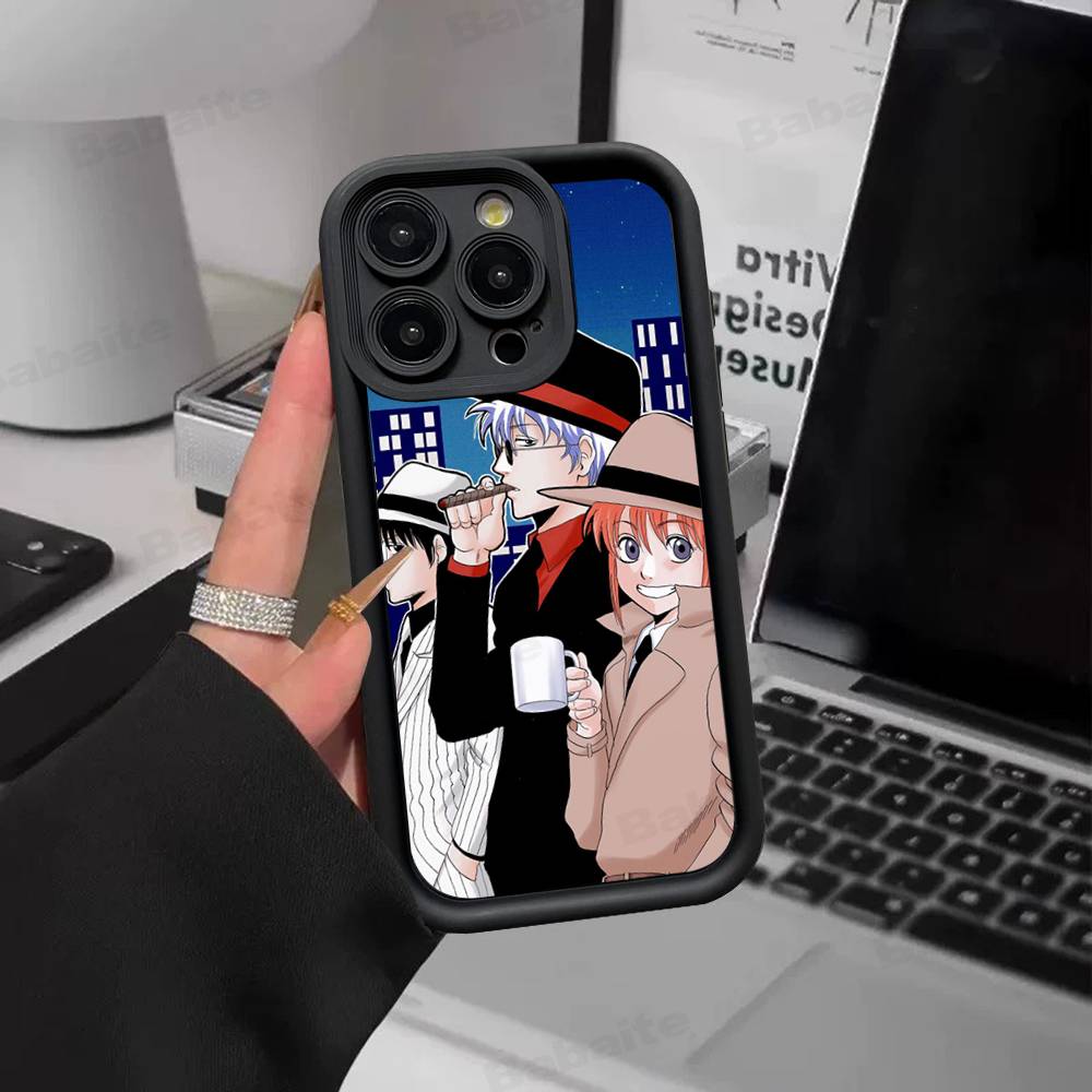 Смешной аниме GINTAMA Силиконовый мягкий чехол для телефона Для IPhone 17 16 15 14 Plus 13 12 Mini 11 Черный чехол