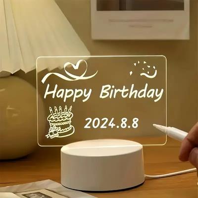 Креативная светодиодная доска для заметок, ночник, USB-перезаписываемая доска для сообщений, теплый мягкий свет для детей, подруга, украшение, ночник
