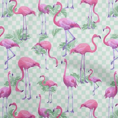 Ткань Cotton Flex Fuschia Pink в клетку и тукан, швейная ткань в ярдах, напечатанная своими руками, швейные принадлежности для одежды 40 дюймов