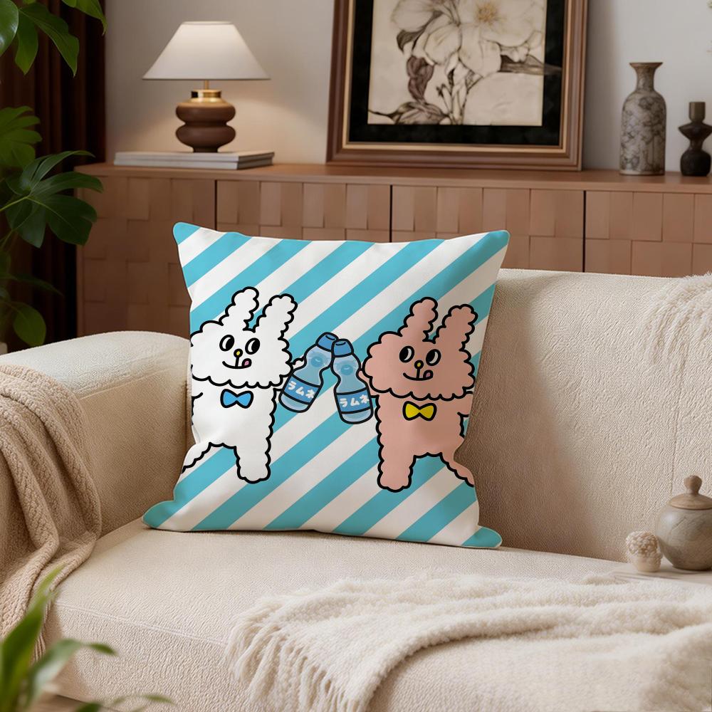 Cute Bunni Konbiny Cushion Cover Cushion Cover Set 4Pcs 50x50 45x45 40x40 Pillowcase Decorative Sofa Home Decor