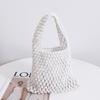 Cotton Rope Fishing Net Bucket Bag for Women Top-handle Bag Summer Crochet Hobo Bag for Travel Picnic Vacation Beach