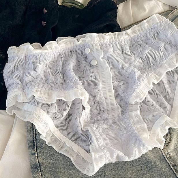 Plus Size Women's Panties Women's Briefs Mid-waist Breathable Hip Lift Sexy Pure Wind Translucent Lace Edge Underwear