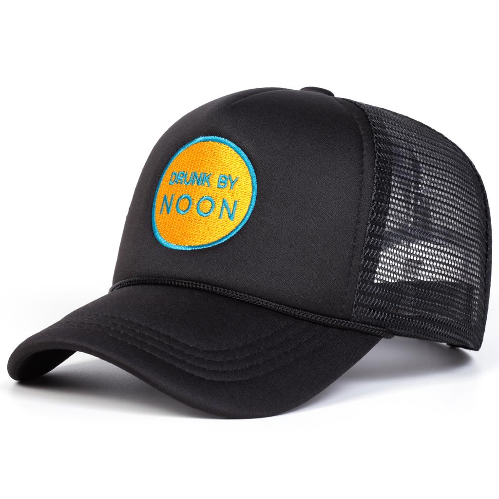 Унисекс DRUNK BY NOON вышитые буквы бейсболки с сеткой для улицы регулируемые весенне-летние повседневные солнцезащитные кепки