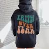 Colored Faith Over Fear Christian Hoodie Retro Women Long Sleeve Jumper Inspirational Pullovers
