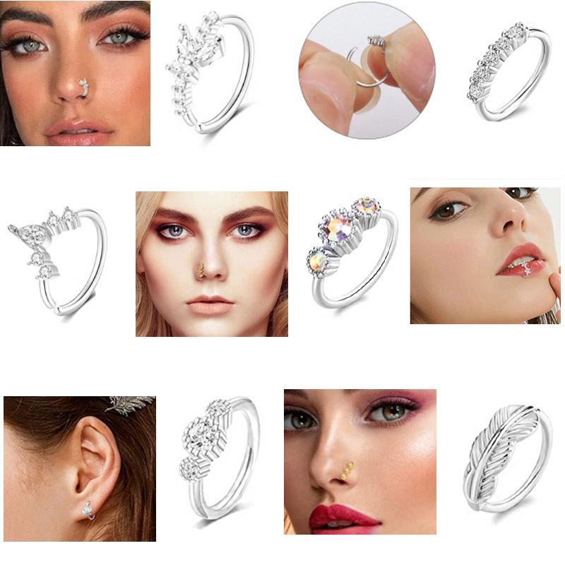 Простое носовое кольцо из вермикулита в стиле ретро