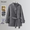 Women's Merino Wool Blend Double-Sided Stand-Up Collar Oversized Coat