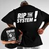 2025 Лето Ретро Хардкор Альтернативный Рок Kmfdm Более Быстрая Разрывающая Система Футболка Мужская Хлопок Мода Свободная Уличная Одежда